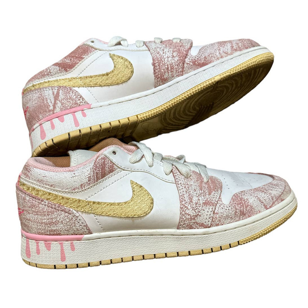 Air Jordan 1 Low GS Paint Drip Size 6.5 Youth Strawberry Ice Cream Rare HTF